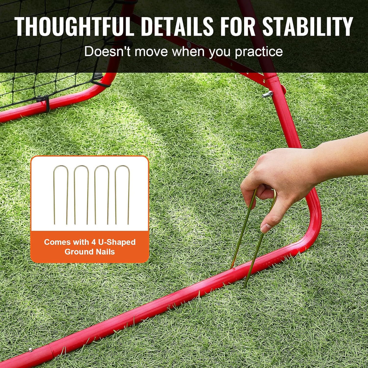 Soccer Rebounder Rebound Net, Kick-Back 100X100 Cm, Portable Football Training Gifts, Robust Goal Net, Aids & Equipment for Kids Teens & All Ages, Easy Set up & Perfect Storage