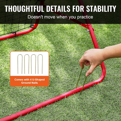 Soccer Rebounder Rebound Net, Kick-Back 100X100 Cm, Portable Football Training Gifts, Robust Goal Net, Aids & Equipment for Kids Teens & All Ages, Easy Set up & Perfect Storage