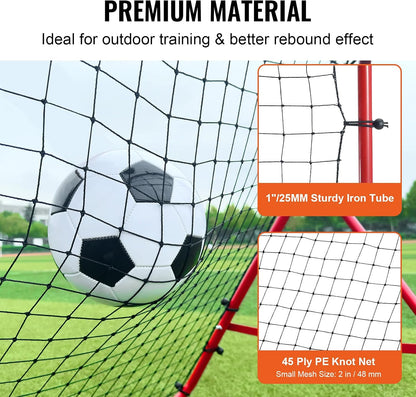 Soccer Rebounder Rebound Net, Kick-Back 100X100 Cm, Portable Football Training Gifts, Robust Goal Net, Aids & Equipment for Kids Teens & All Ages, Easy Set up & Perfect Storage