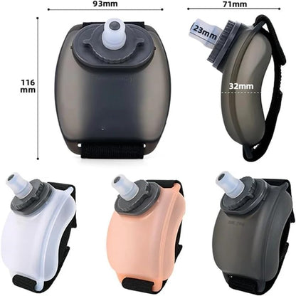 Sports Wrist Water Bottle Hand-Free Running Water Bottle,1Pc Wrist Sports Water Bottle with Adjustable Hand Strap,Portable Wrist Water Bottle,Wrist Sports Water Bottle,Wrist Running Water Bottle,White