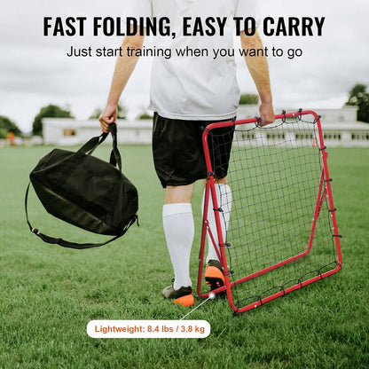 Soccer Rebounder Rebound Net, Kick-Back 100X100 Cm, Portable Football Training Gifts, Robust Goal Net, Aids & Equipment for Kids Teens & All Ages, Easy Set up & Perfect Storage